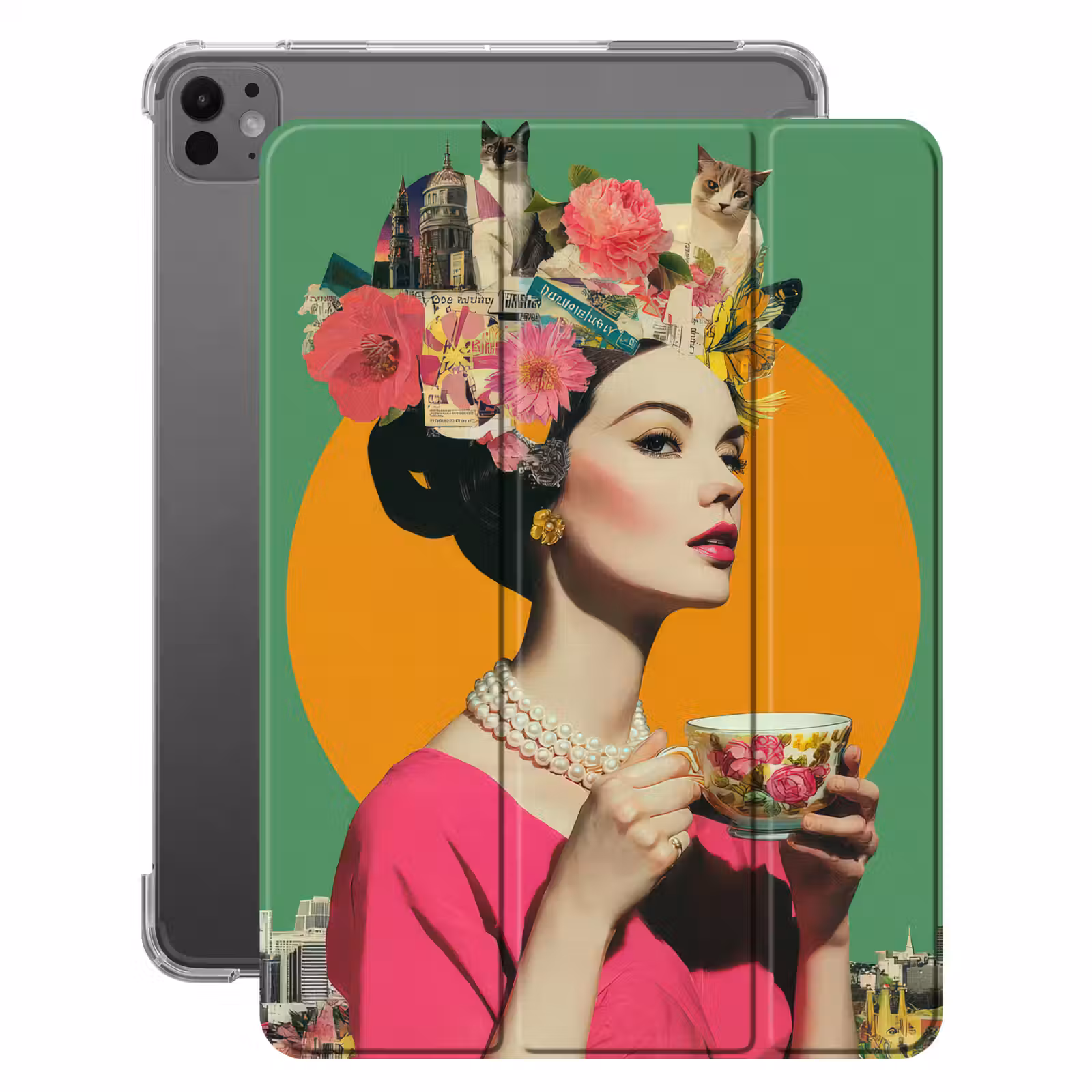 iPad-Hülle - Retro - Frau - Stadt - Sonne — 1