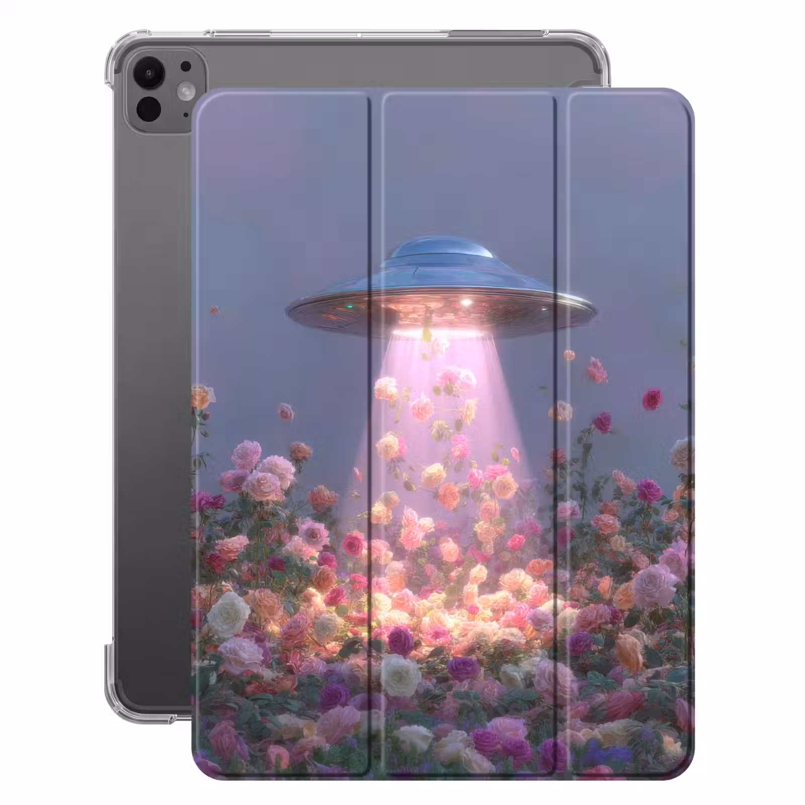 iPad-Hülle - Ufo - Rosen - Pastellfarben — 1