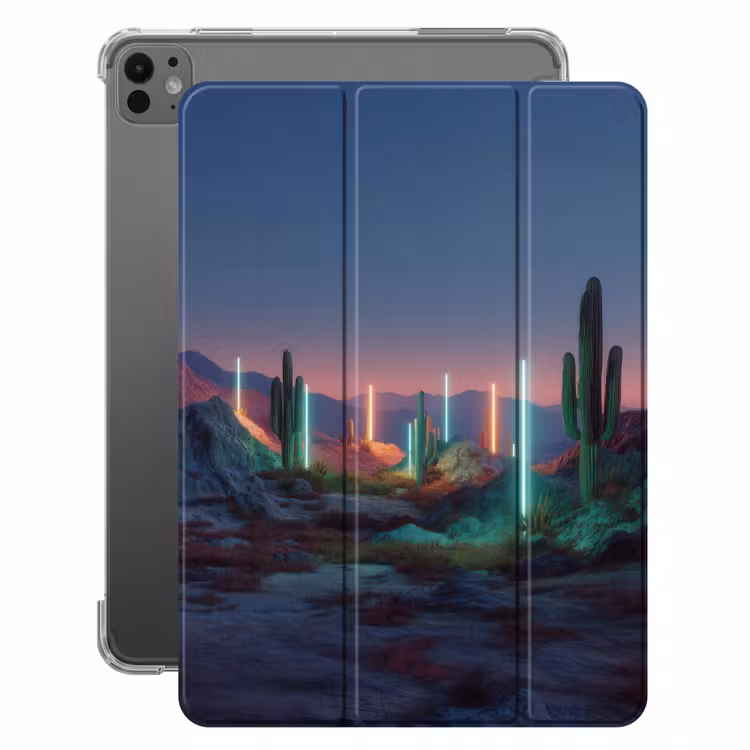 iPad-Hülle - Kaktus - Säulen des Lichts - Sonnenuntergang — 1
