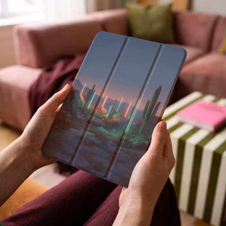 iPad-Hülle - Kaktus - Säulen des Lichts - Sonnenuntergang — 4
