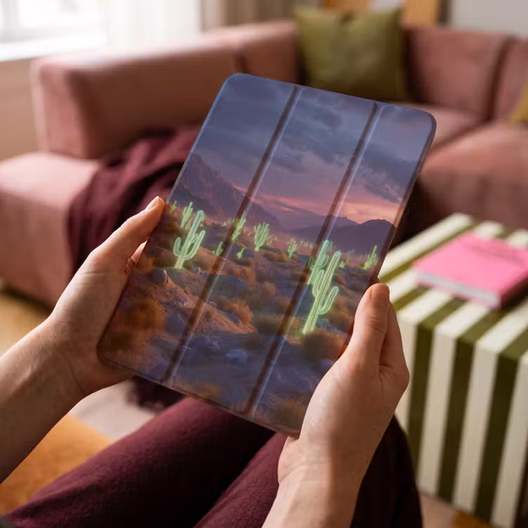 iPad-Hülle - Neon-Kakteen - Wüste - Sonnenuntergang — 4