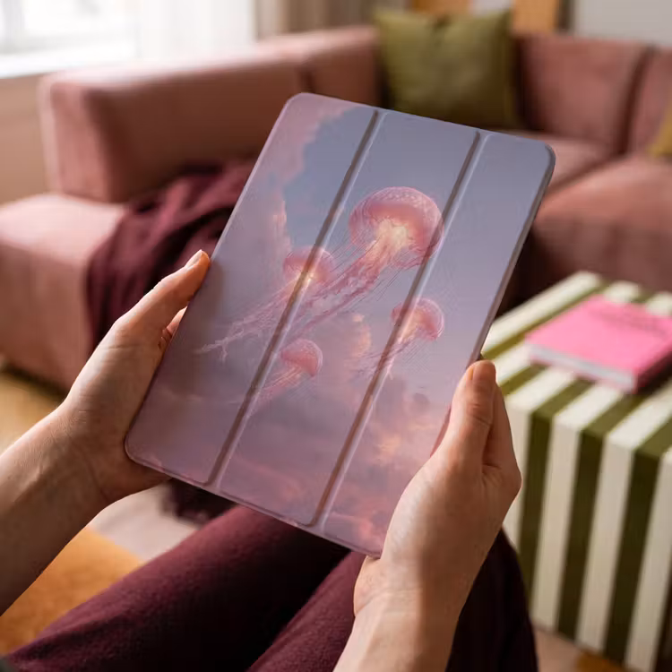 iPad-Hülle - Qualle - Rosa - Wolken — 4