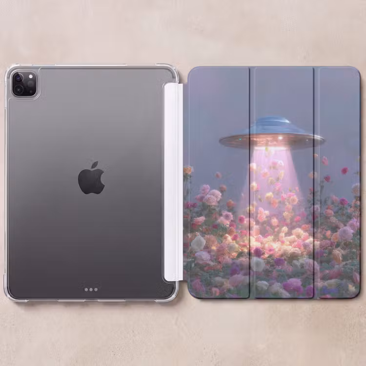iPad-Hülle - Ufo - Rosen - Pastellfarben — 6