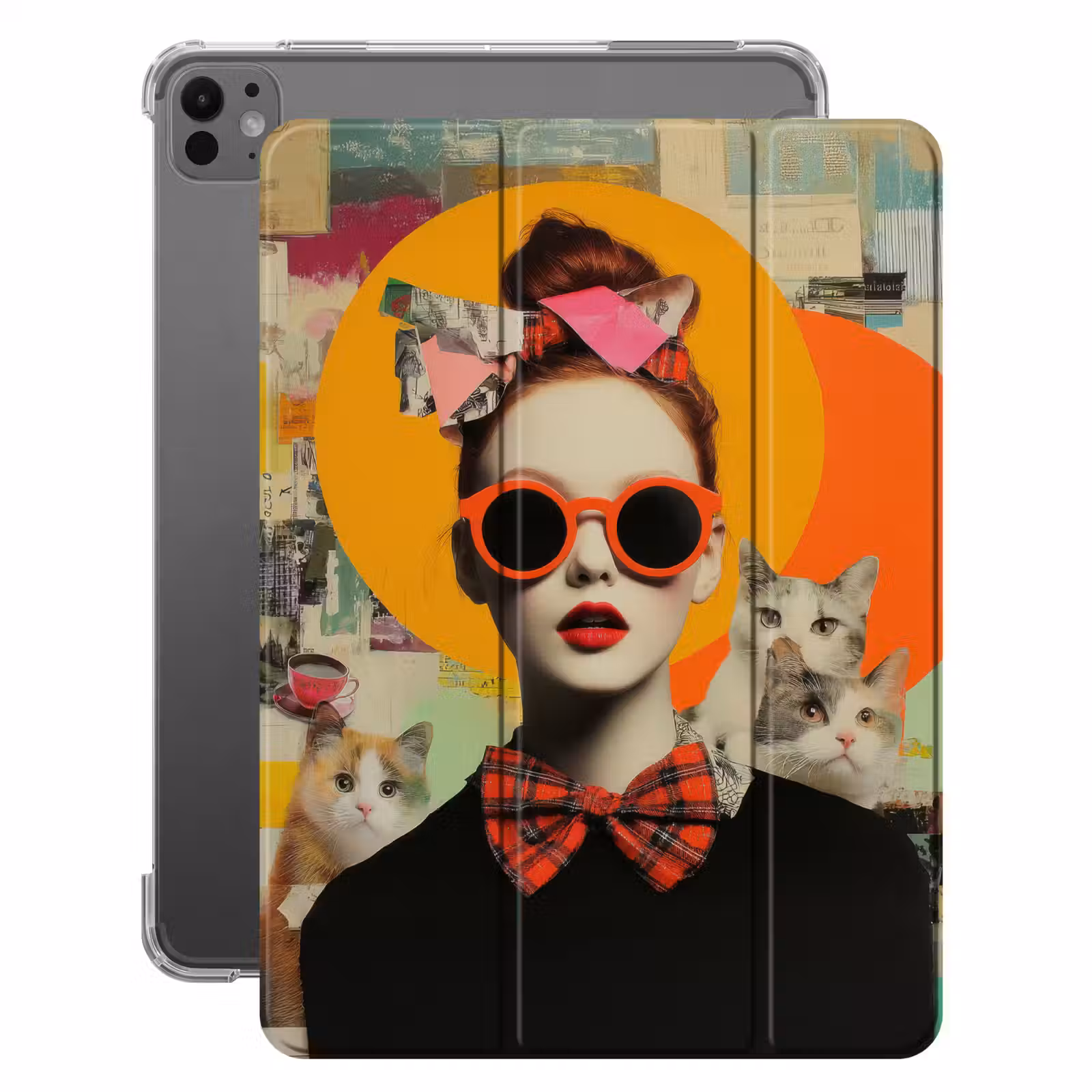 iPad-Hülle - Frau - Brille - Fliege - Retro — 1