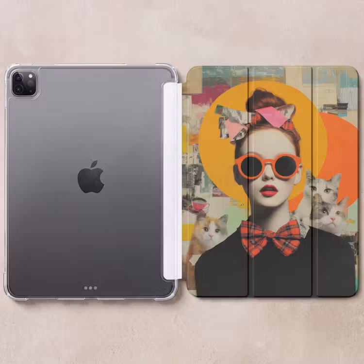 iPad-Hülle - Frau - Brille - Fliege - Retro — 6