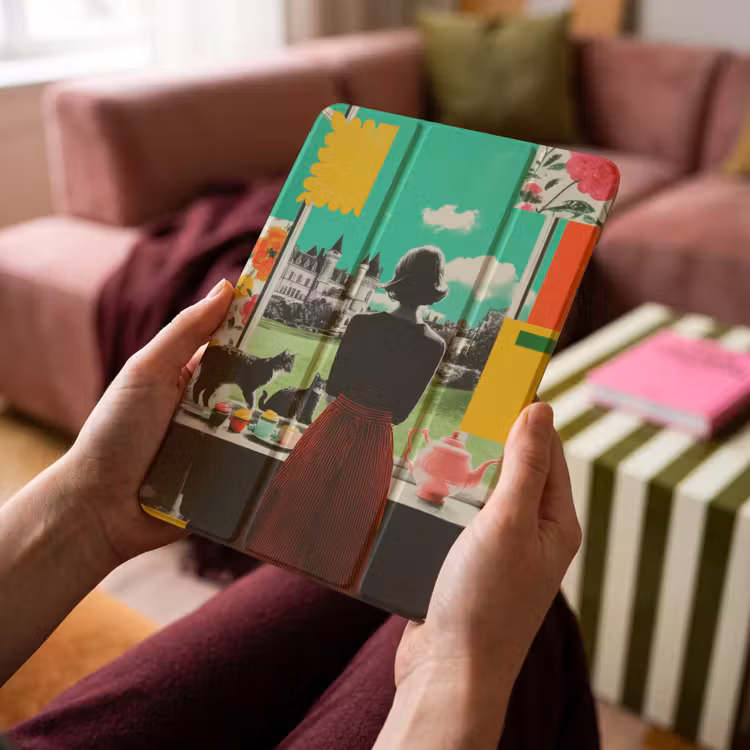 iPad-Hülle - Frau - Küche - Katzen - Durchsichtig — 4