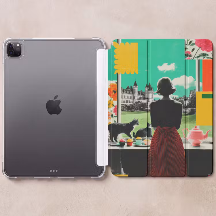 iPad-Hülle - Frau - Küche - Katzen - Durchsichtig — 6