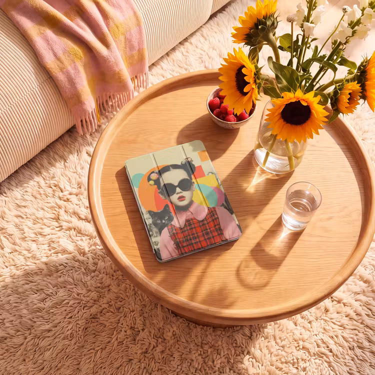 iPad-Hülle - Mädchen - Sonnenbrille - Katze - Retro — 2