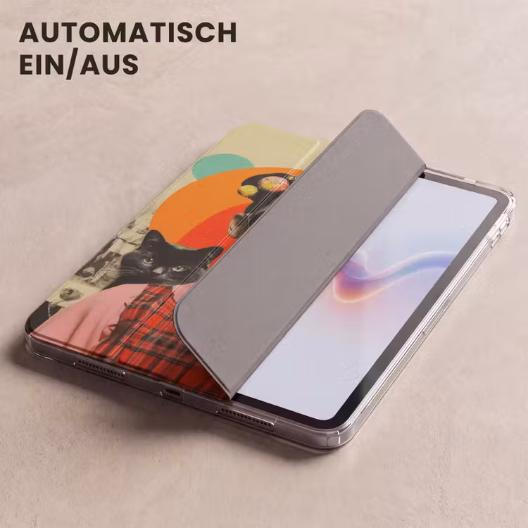 iPad-Hülle - Mädchen - Sonnenbrille - Katze - Retro — 5
