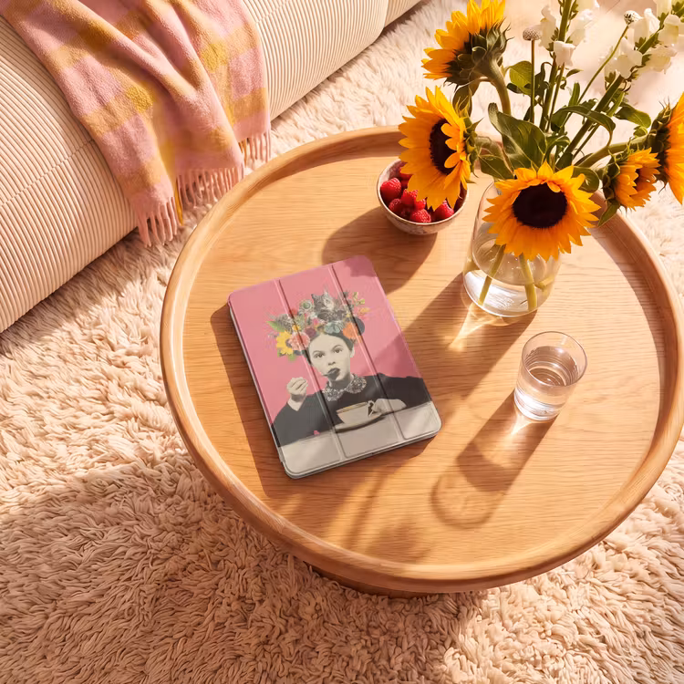 iPad-Hülle - Mädchen - Tasse - Blumen - Rosa — 2