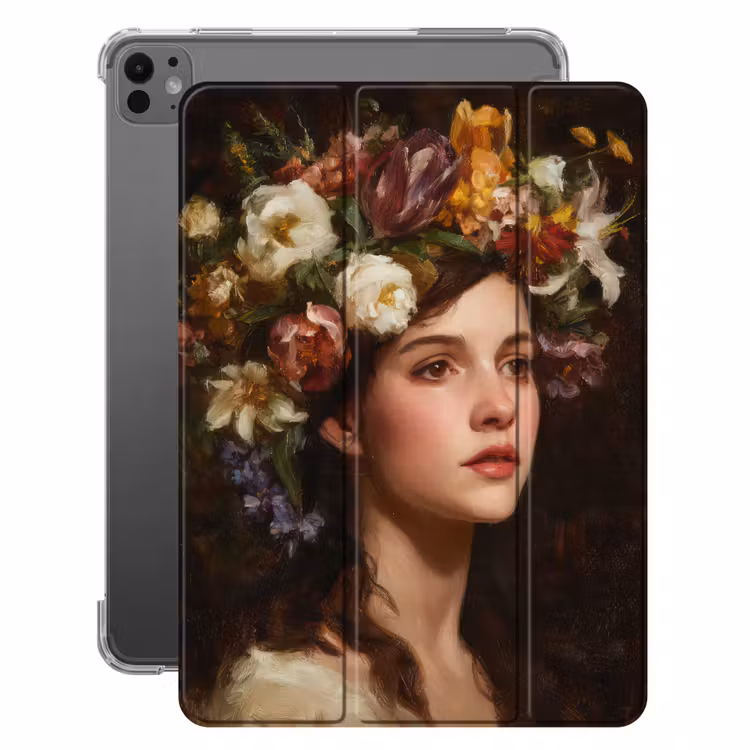 iPad-Hülle - Porträt - Frau - Blumen — 1