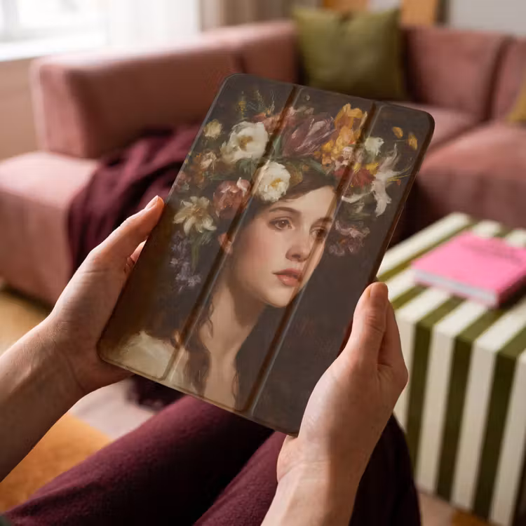 iPad-Hülle - Porträt - Frau - Blumen — 4