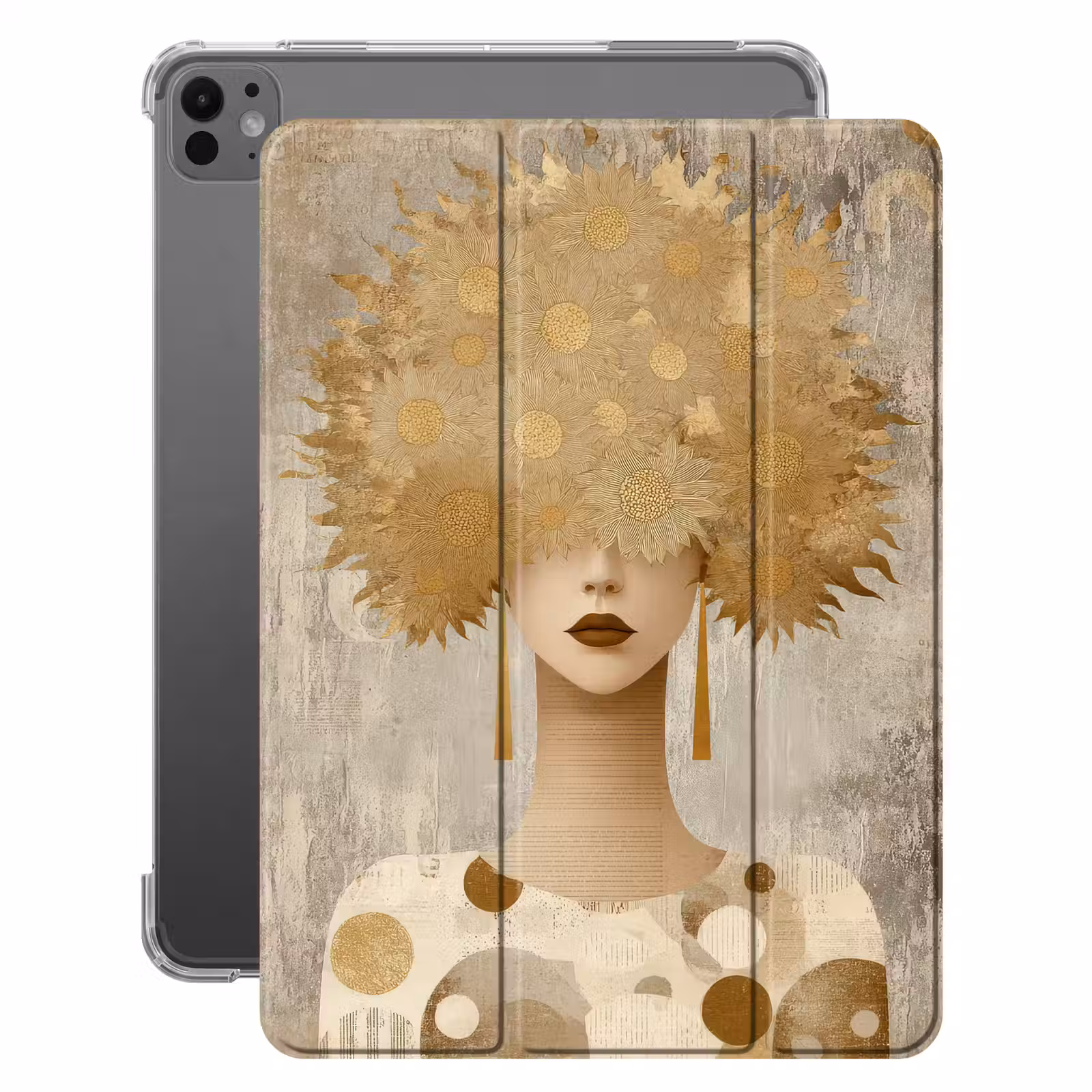iPad-Hülle - Gold - Porträt - Frau — 1