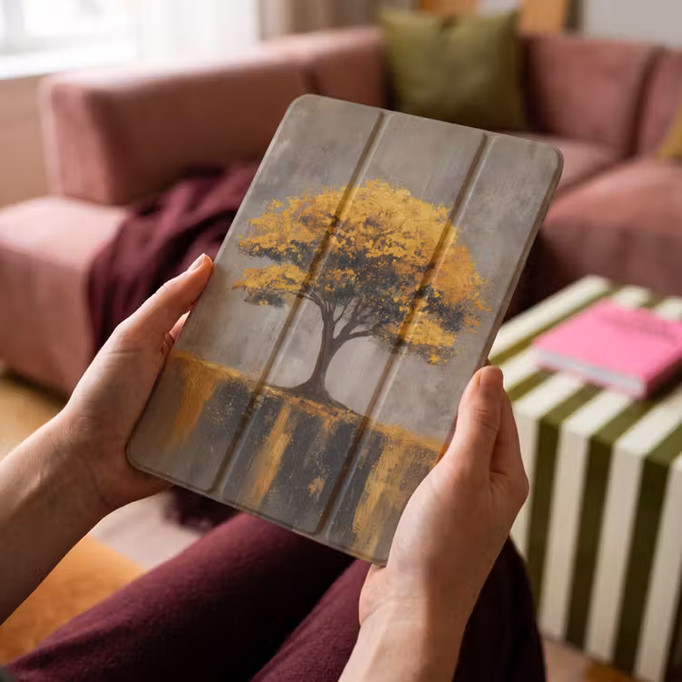 iPad-Hülle - Baum - Blätter - Gold - Abstrakt — 4