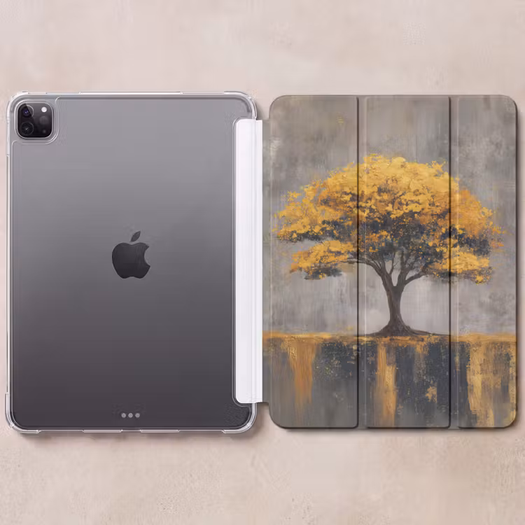 iPad-Hülle - Baum - Blätter - Gold - Abstrakt — 6