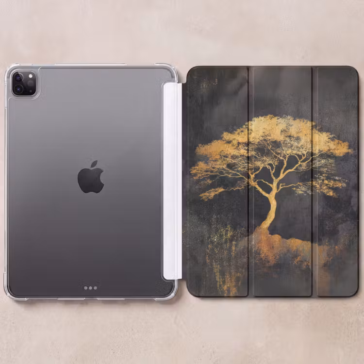 iPad-Hülle - Baum - Gemälde - Gold - Abstrakt — 6