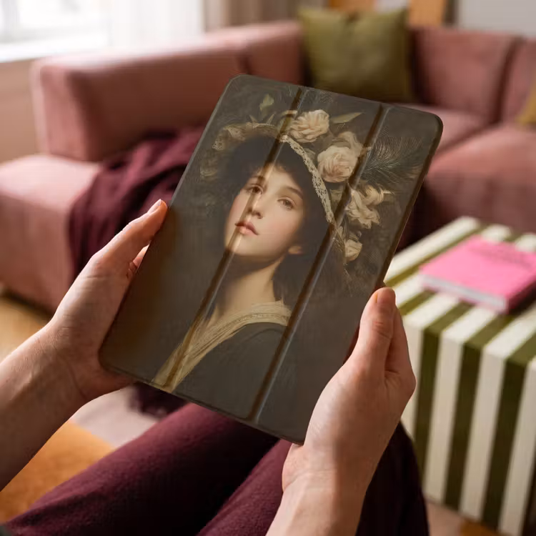 iPad-Hülle - Blumenhut - Porträt - Frau — 4