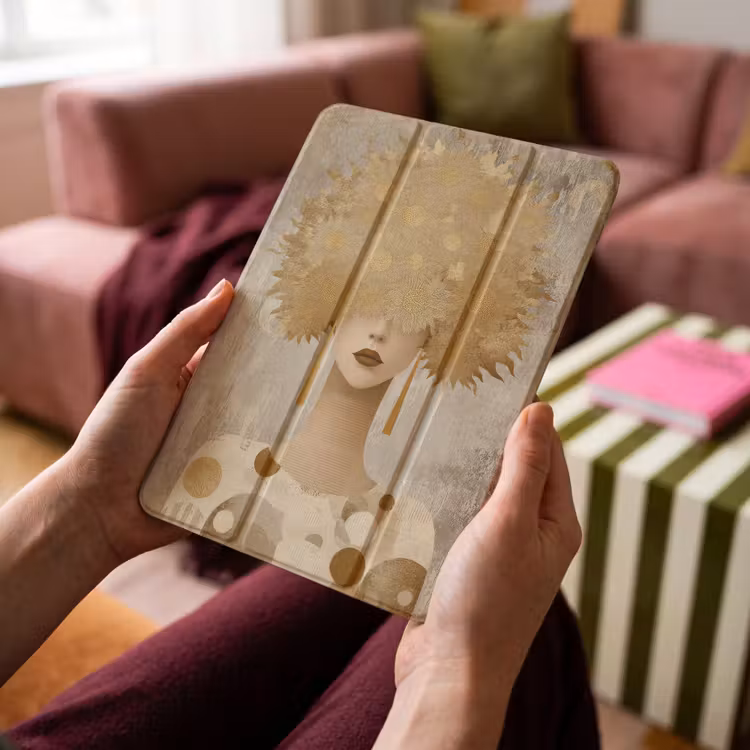 iPad-Hülle - Gold - Porträt - Frau — 4