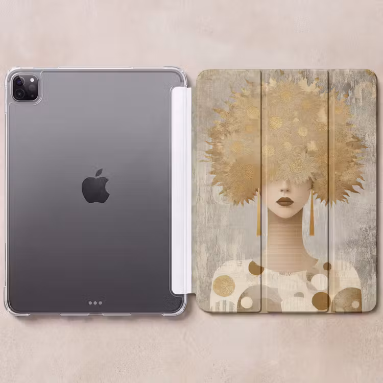 iPad-Hülle - Gold - Porträt - Frau — 6