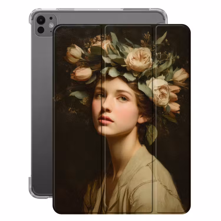 iPad-Hülle - Stille Blumen - Frau - Porträt — 1