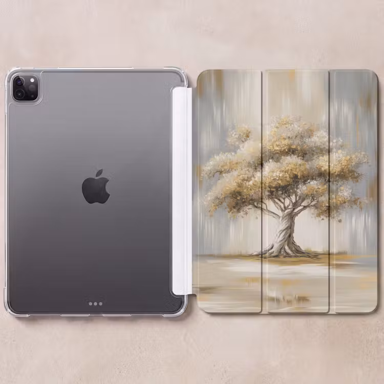 iPad-Hülle - Baum - Blätter - Abstrakt - Weiß — 6