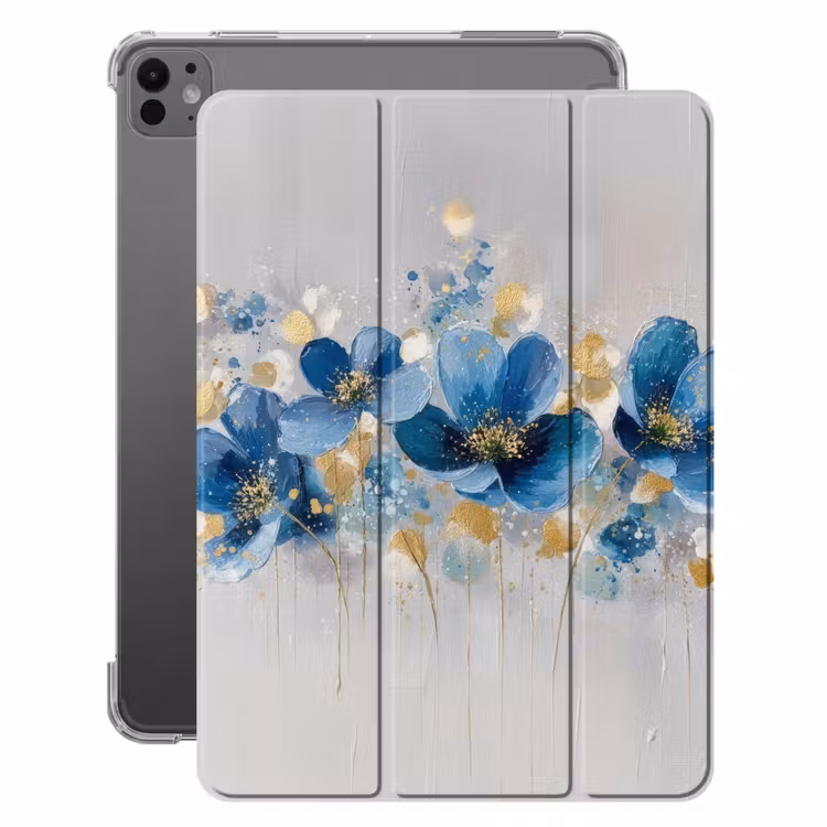 iPad-Hülle - Blumen - Blau - Abstrakt — 1