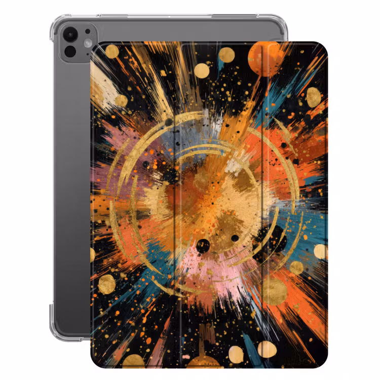 iPad-Hülle - Explosion - Farbtextur - Gold - Abstrakt — 1