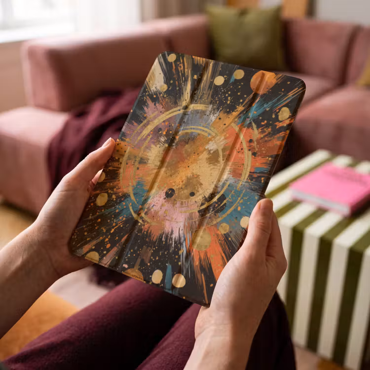 iPad-Hülle - Explosion - Farbtextur - Gold - Abstrakt — 4