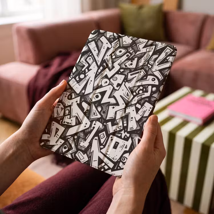 iPad-Hülle - Formen - Buchstaben - Graffiti - Schwarz — 4