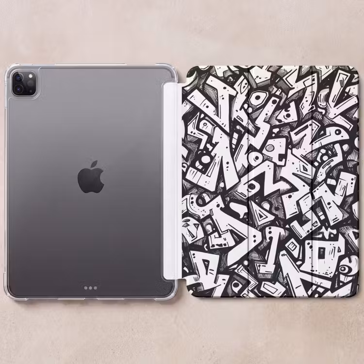 iPad-Hülle - Formen - Buchstaben - Graffiti - Schwarz — 6
