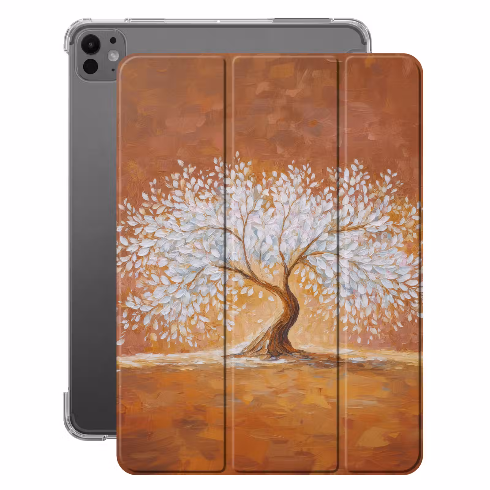 iPad-Hülle - Abstrakt - Baum - Weiß - Blätter — 1