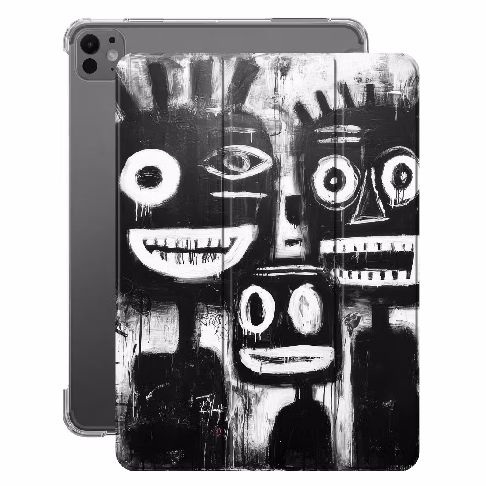 iPad-Hülle - Malerei - Figuren - Schwarz - Abstrakt — 1