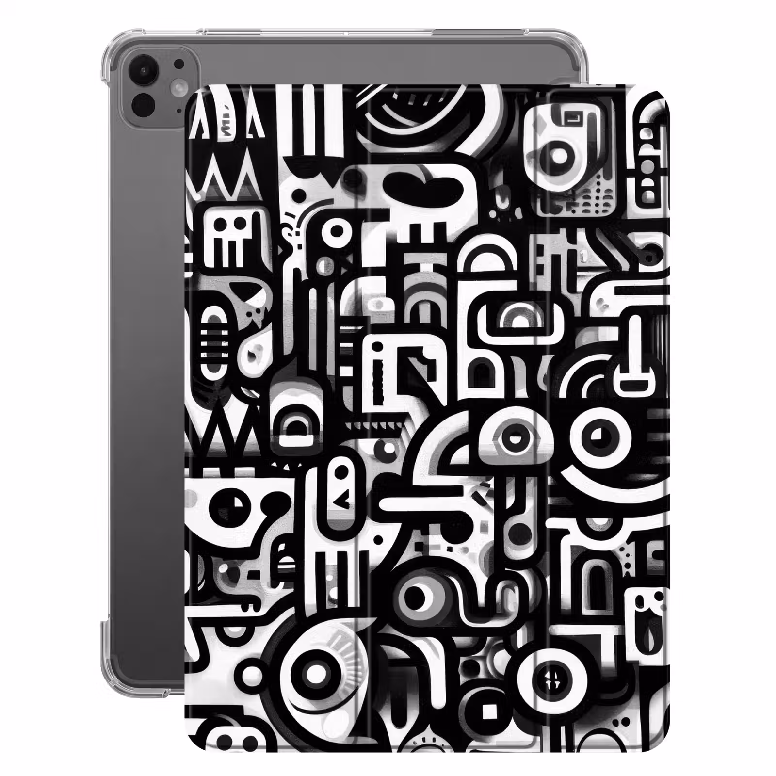 iPad-Hülle - Symbole - Abstrakt - Grafik - Schwarz — 1