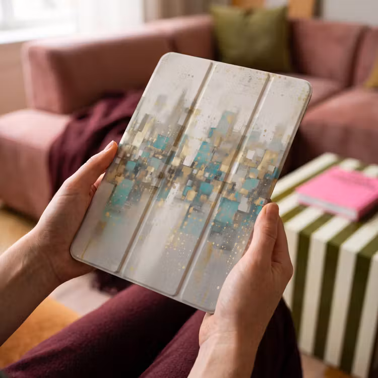 iPad-Hülle - Abstrakt - Blöcke - Gold - Skyline — 4