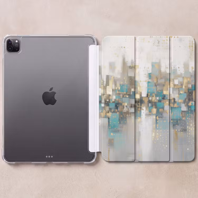 iPad-Hülle - Abstrakt - Blöcke - Gold - Skyline — 6