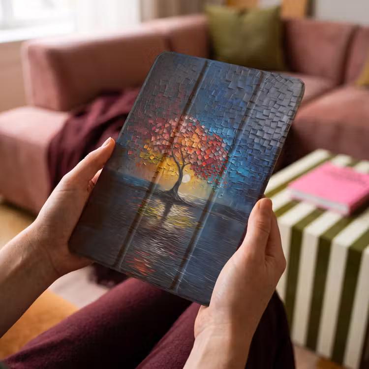 iPad-Hülle - Baum - Blau - Blätter - Boxen — 4
