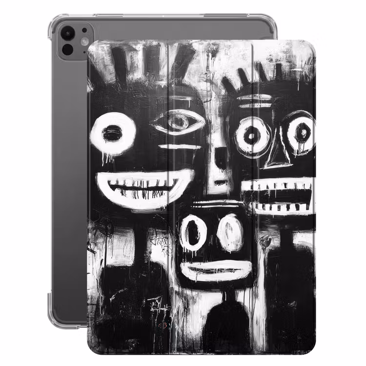 iPad-Hülle - Malerei - Figuren - Schwarz - Abstrakt — 1