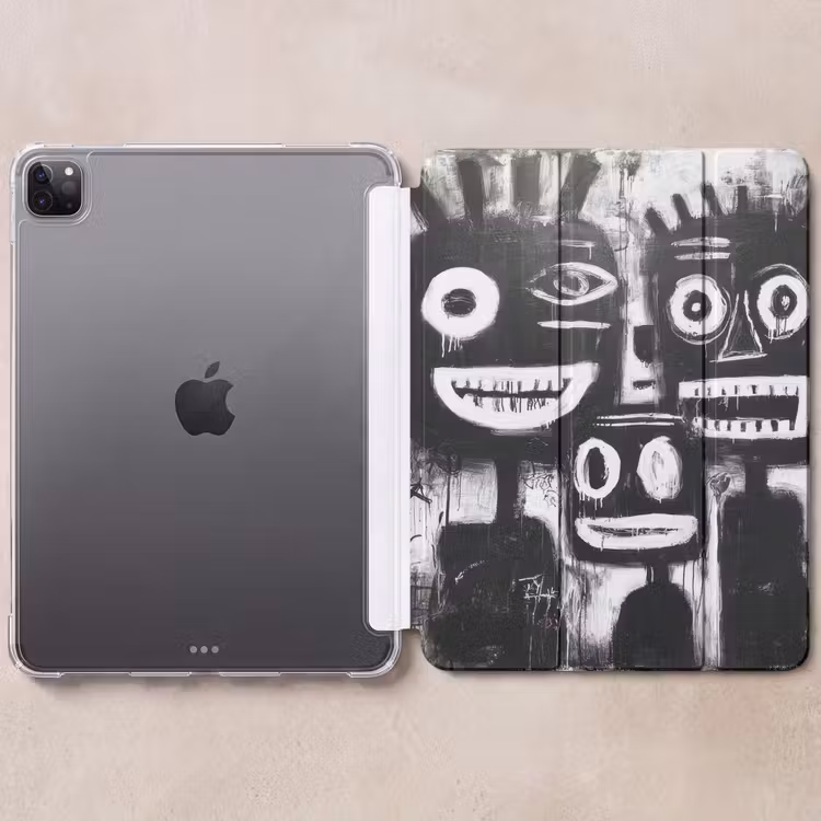 iPad-Hülle - Malerei - Figuren - Schwarz - Abstrakt — 6
