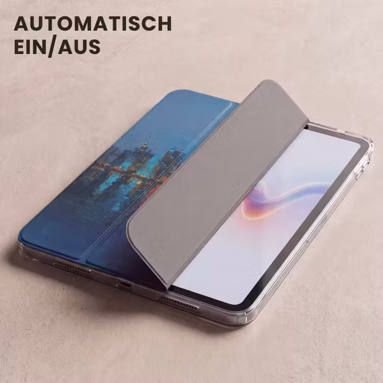 iPad-Hülle - Skyline - Pinselstriche - Dunkelblau - Leuchtend — 5