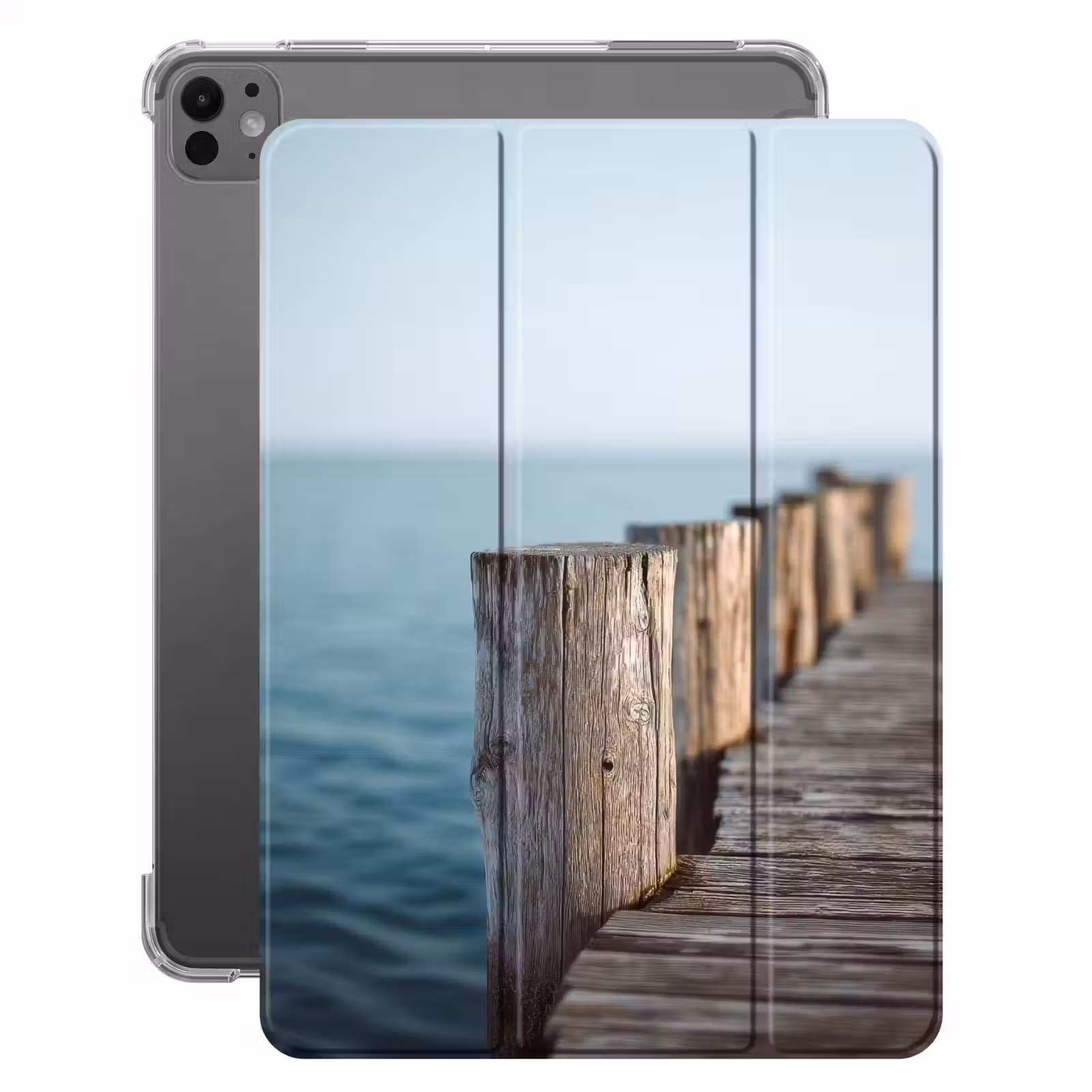 iPad-Hülle - Hölzernes Gerüst - Strahlend blauer Himmel — 1