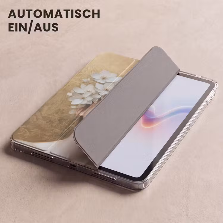 iPad-Hülle - Gesicht - Blumen - Gold - Abstrakt — 5