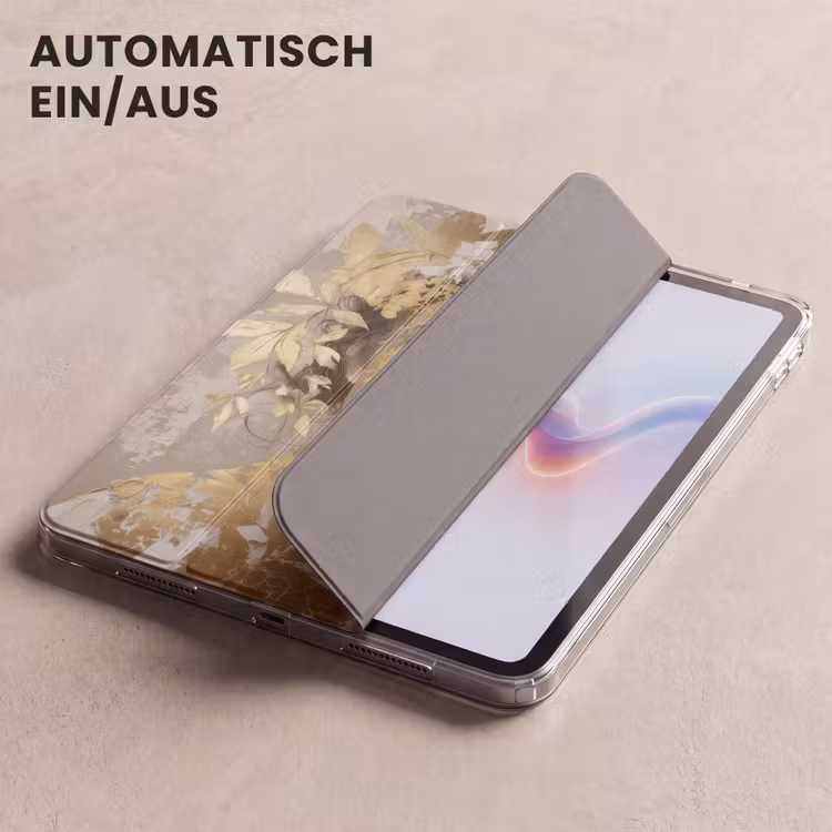 iPad-Hülle - Gesicht - Frau - Blätter - Gold — 5