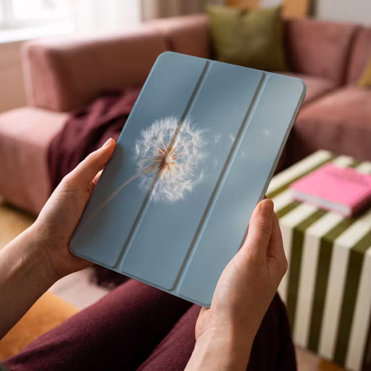 iPad-Hülle - Löwenzahn - Wind - Blau — 4