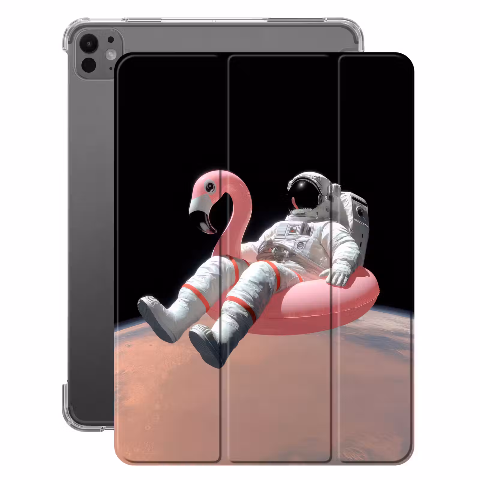 iPad-Hülle - Astronaut - Flamingo - Schwimmband - Rosa — 1