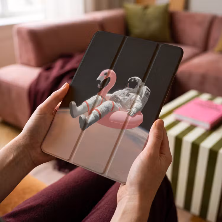 iPad-Hülle - Astronaut - Flamingo - Schwimmband - Rosa — 4