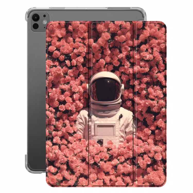 iPad-Hülle - Blumen - Rosa - Astronaut — 1