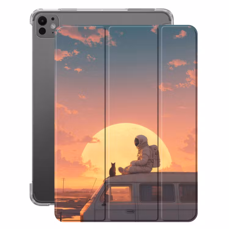 iPad-Hülle - Van - Katze - Sonnenuntergang - Orange — 1