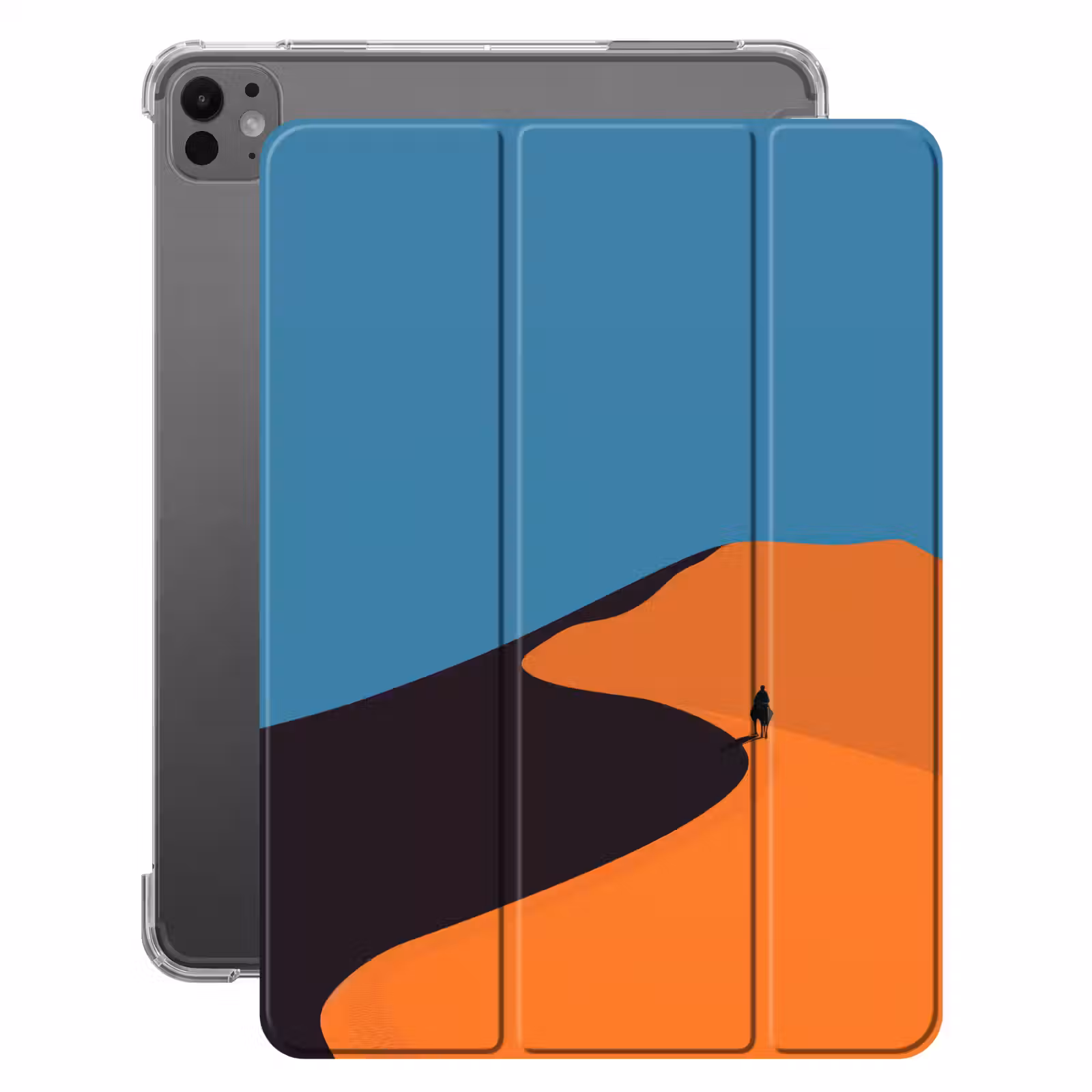 iPad-Hülle - Leuchtend orangefarbene Dünen - Schatten - leerer Himmel — 1