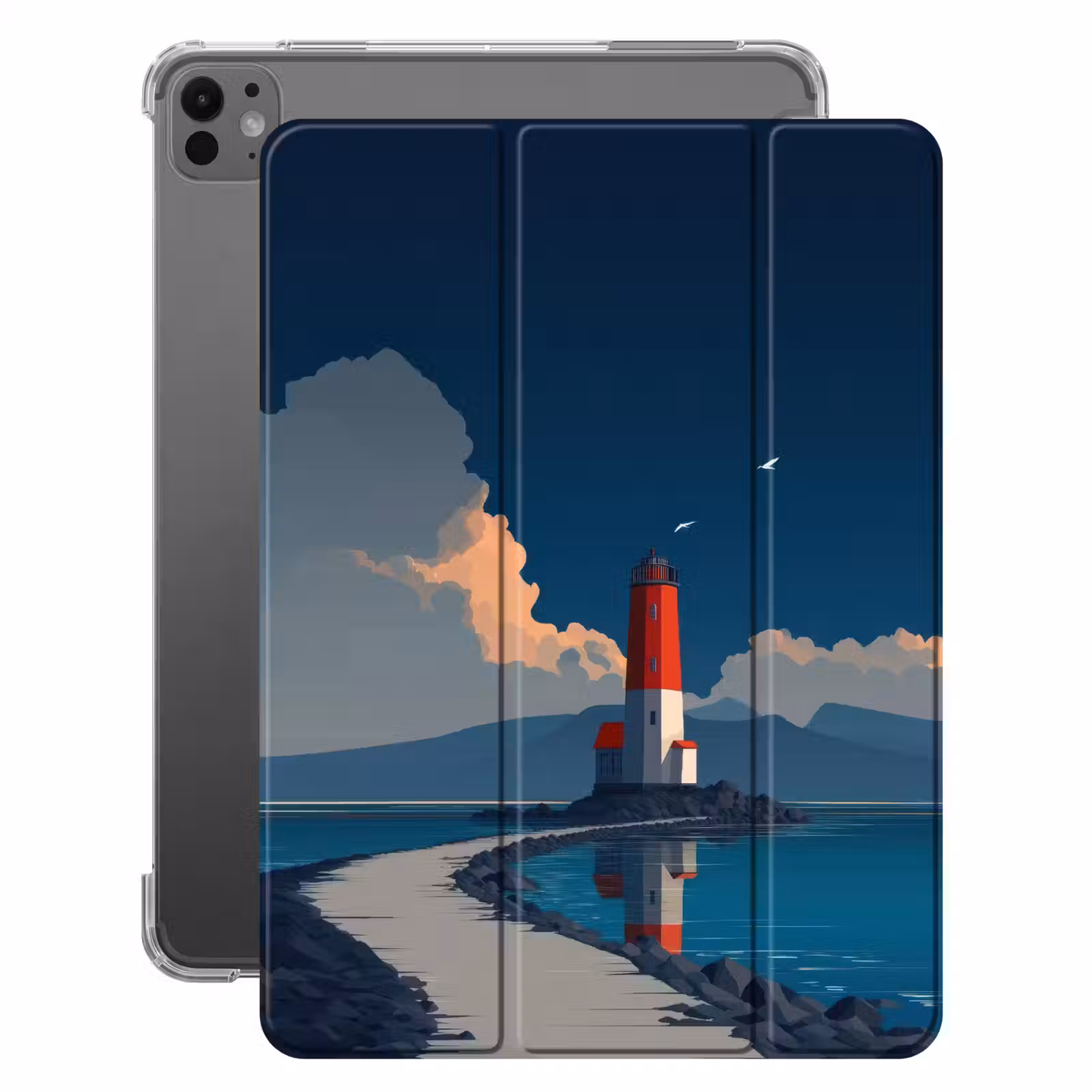 iPad-Hülle - Leuchtturm - Meer - Wolken — 1
