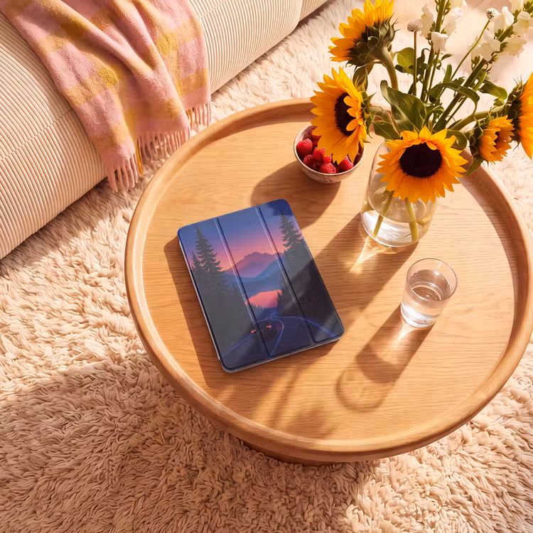 iPad-Hülle - Auto - Dunkle Kiefern - Sonnenuntergang — 2